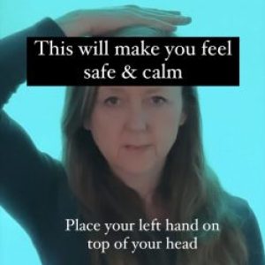 woman doing a calming polyvagal stress release exercise short exercises to calm anxiety